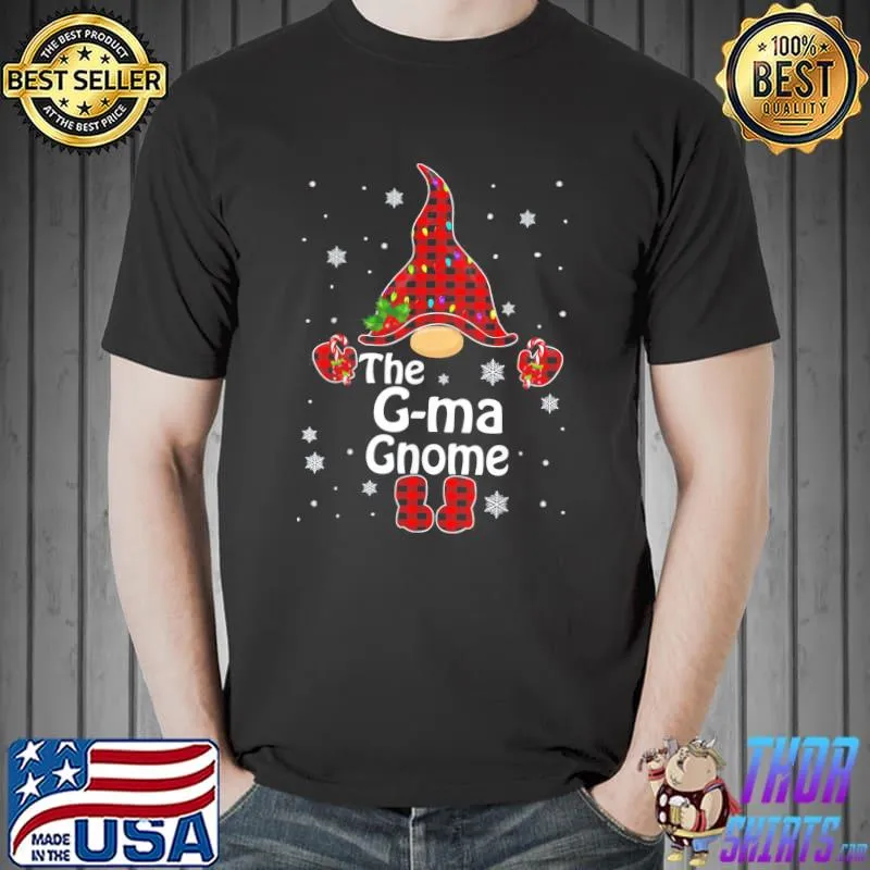 G-Ma Gnome Buffalo Plaid Matching Family Christmas Pajama T-Shirt Unisex