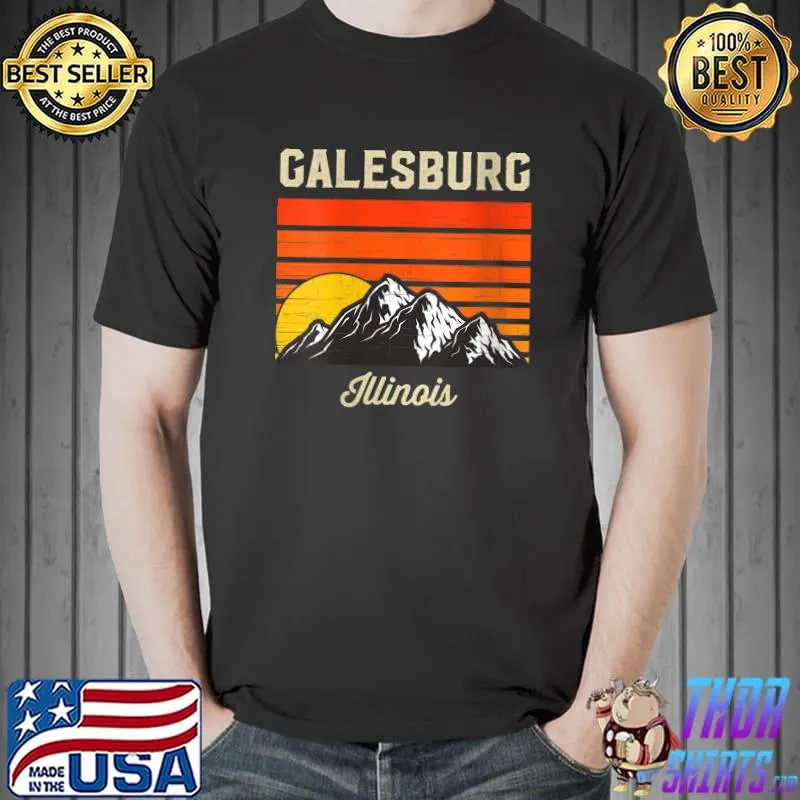 Galesburg Illinois Retro City State USA Souvenir T-Shirt