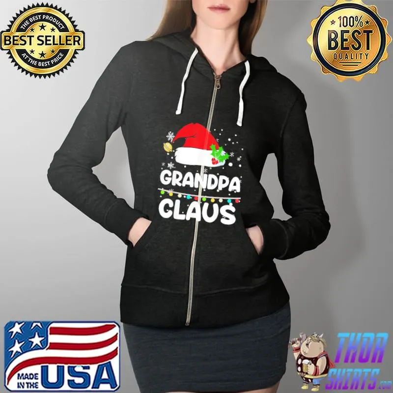 Granda Christmas Pajama Family Lights Santa T-Shirt Full Zip Hooded