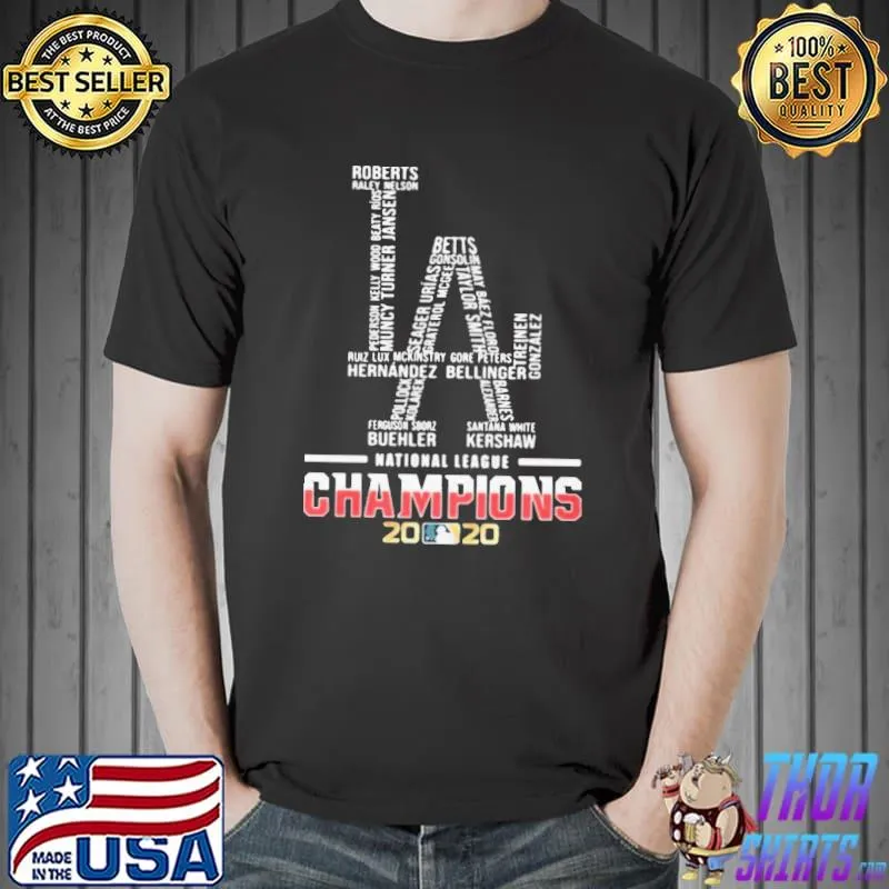 Grateful Los Angeles Dodgers Logo National League Champions 2020 Shirt Unisex