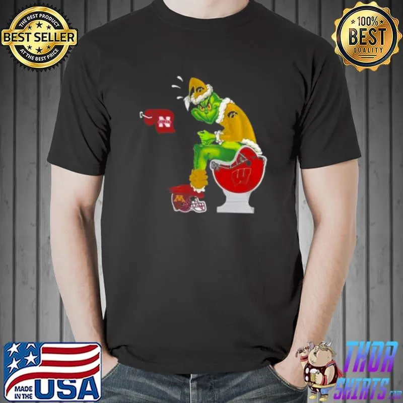 Grinch NFL Fan Team Football Iowa Hawkeyes Christmas T Shirt Unisex