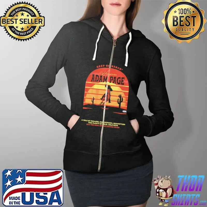 Hangman Adam Page - Sunset Keep On Ridin Vintage Shirt Full Zip Hooded