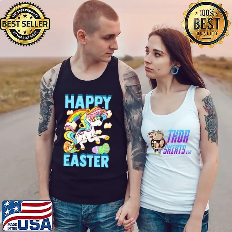 Happy Easter Rainbow Unicorn Easter Eggs Shirts Tank Top