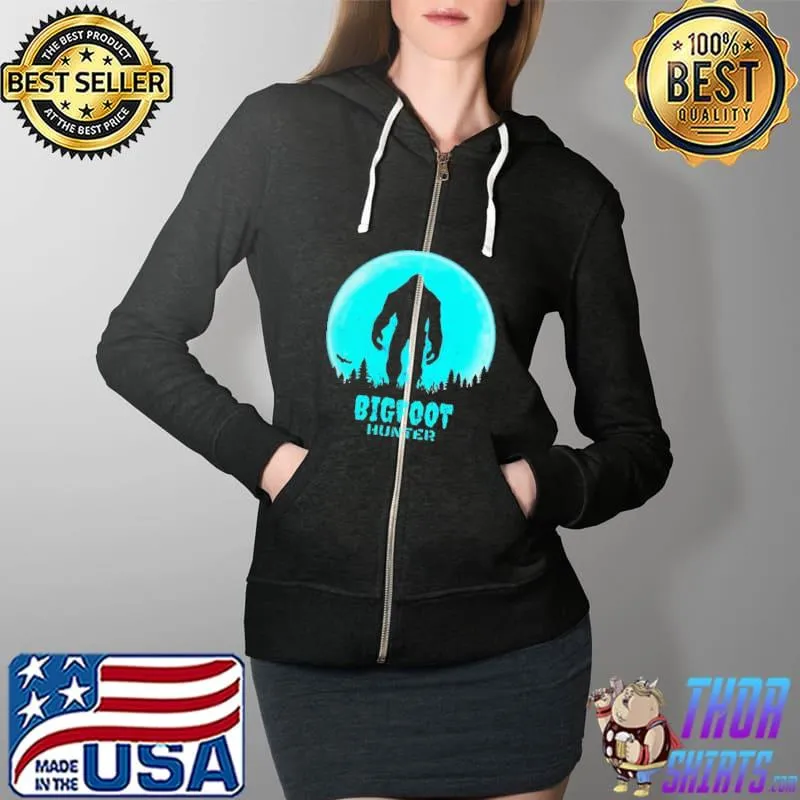 Hot Bigfoot Hunter Shirt Full Zip Hooded