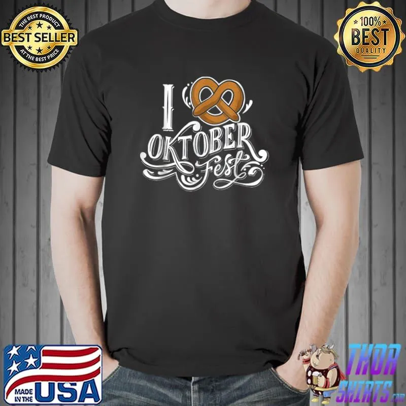 I Heart Oktoberfest Vintage Bavarian Festival and Beer Drink T-Shirt Unisex
