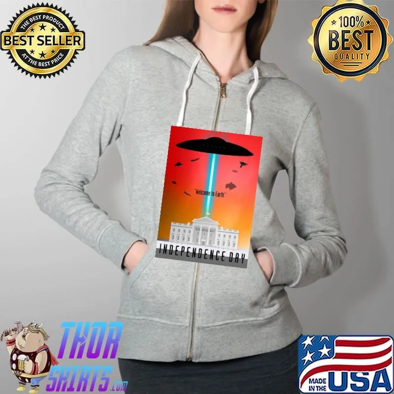 Independence Day Minimal Poster Art Shirt Full Zip Hooded