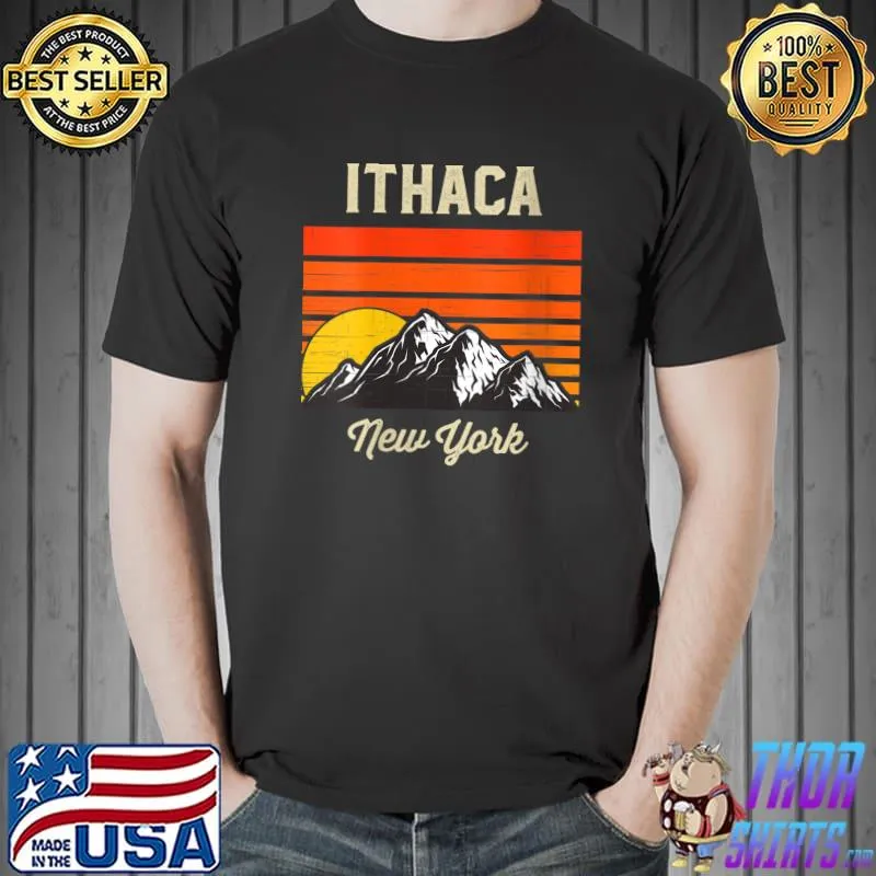 Ithaca New York Retro City State USA Souvenir T-Shirt