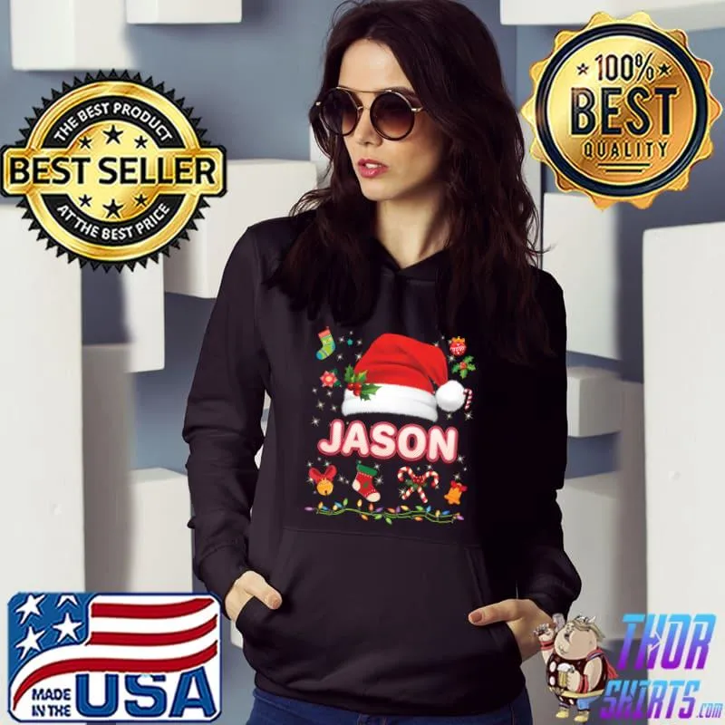 Jason Santa Claus Hat Family Merry Christmas Xmas Costume T-Shirt