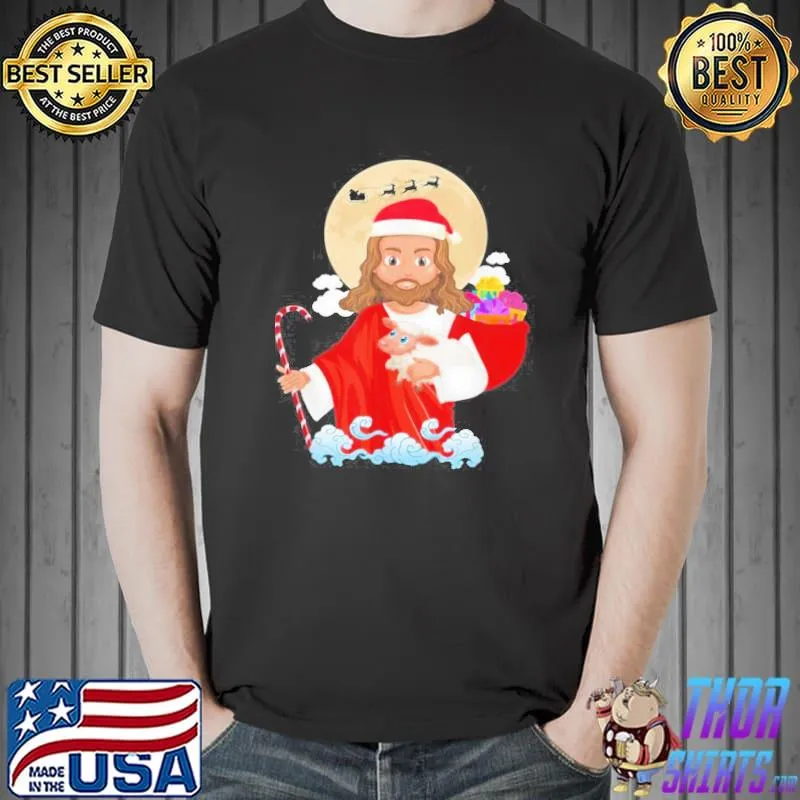 JESUS CHRISTIAN SANTA HAT REINDEER MERRY XMAS SHIRT Unisex