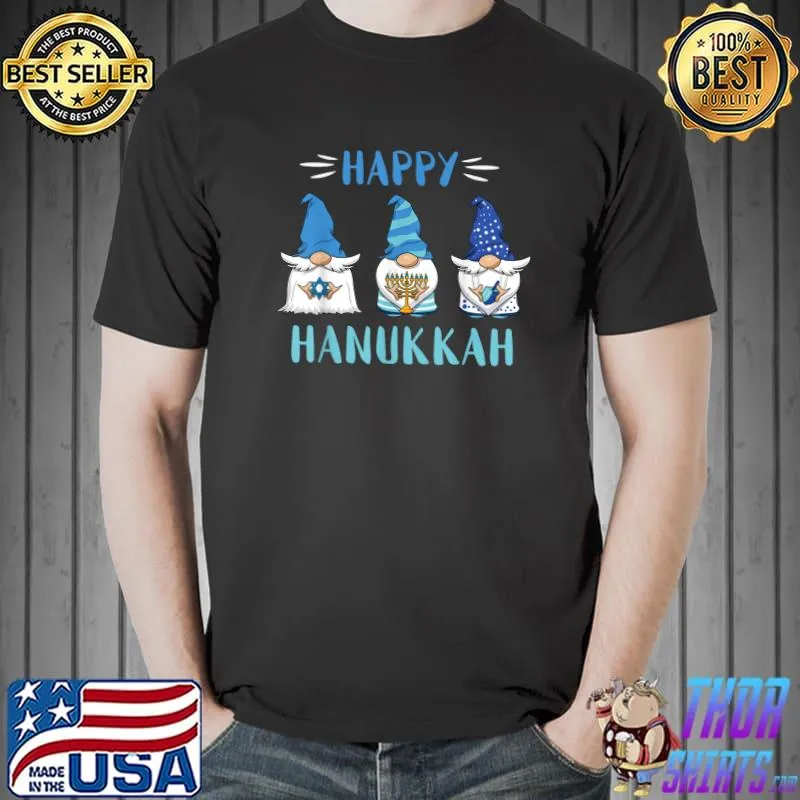 Jewish Hanukkah Gnome Menorah 2021 Happy Hanukkah T-Shirt Unisex