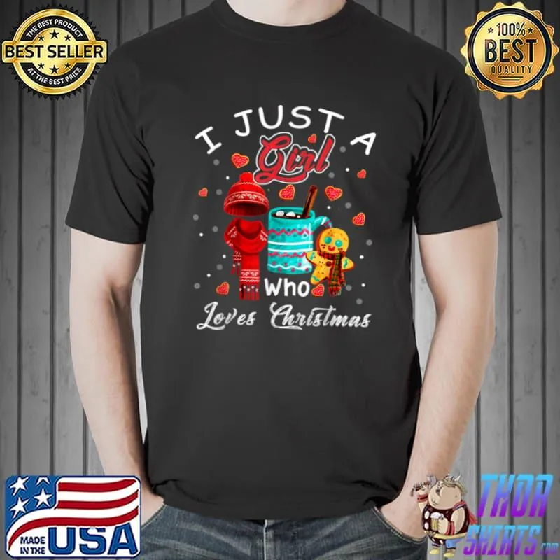 Just a Girl Who Loves Christmas Pajama Coffee Funny Gifts T Shirt Unisex