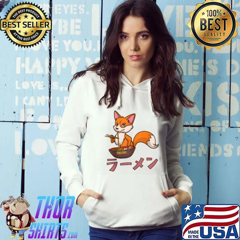 Kawaii Fox Eating Ramen Ramen Bowl T-shirt