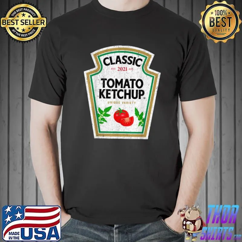 Ketchup Costume Condiments Couples Group Halloween Day T-Shirt Unisex