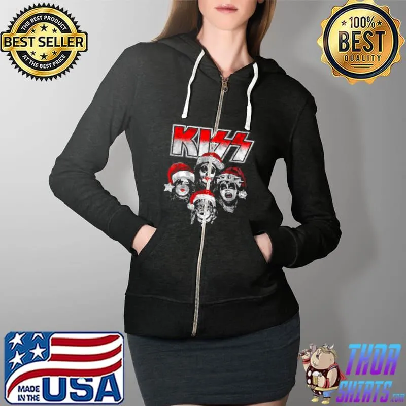 Kiss band detroit santa merry christmas Full Zip Hooded