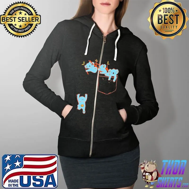 Koala Bear Climbing Tree Party Shirt Full Zip Hooded