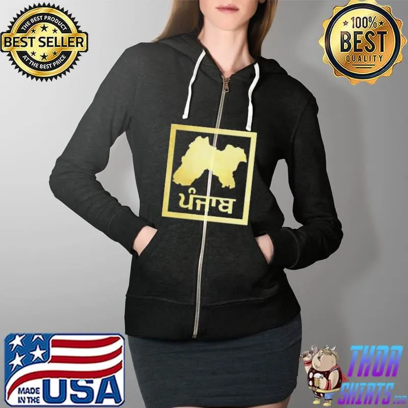 Land Of The 5 Rivers Map Shirt Full Zip Hooded