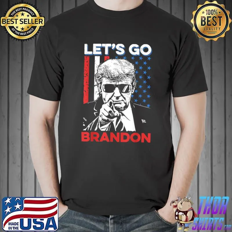 Let's Go Brandon Donal Trump US Flag Print T-Shirt Unisex