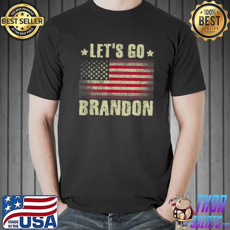 Let’s Go Brandon American Flag Impeach Biden Anti Liberal T Shirt Unisex