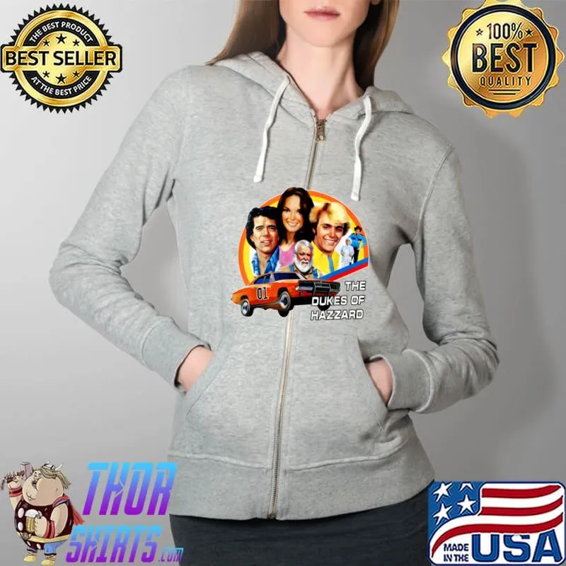 Love Dukes The Music Of Hazzards Distressed Arts Characters T-Shirt Full Zip Hooded