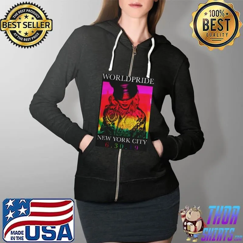 Madonna WorldPride New York City Singer Vinatge Shirt Full Zip Hooded