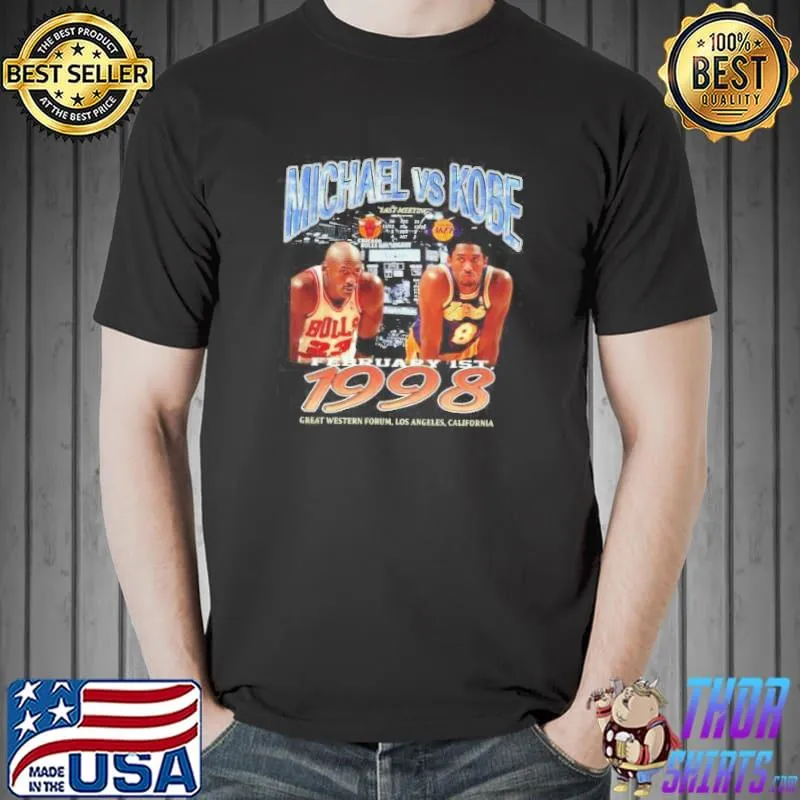Michael Jordan vs Kobe Bryant 1998 Great Western Forum Los Angeles California Shirt Unisex