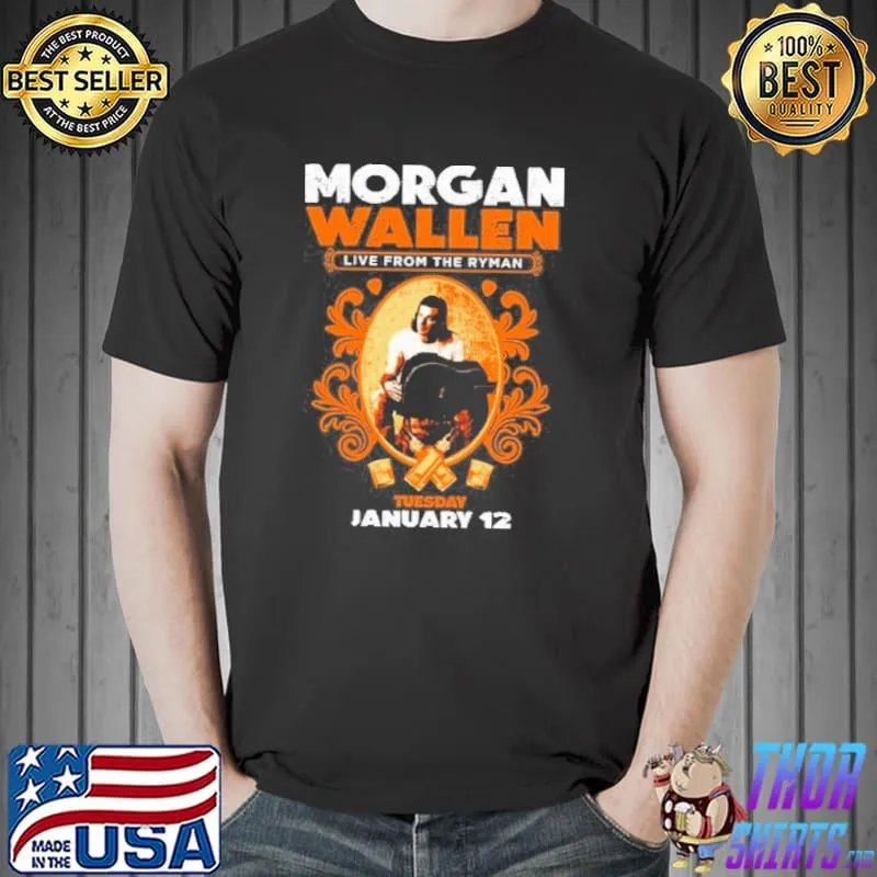Morgan Wallen Dark Grey Ryman Event Richards And Southern Teusday January 12 Shirt Unisex