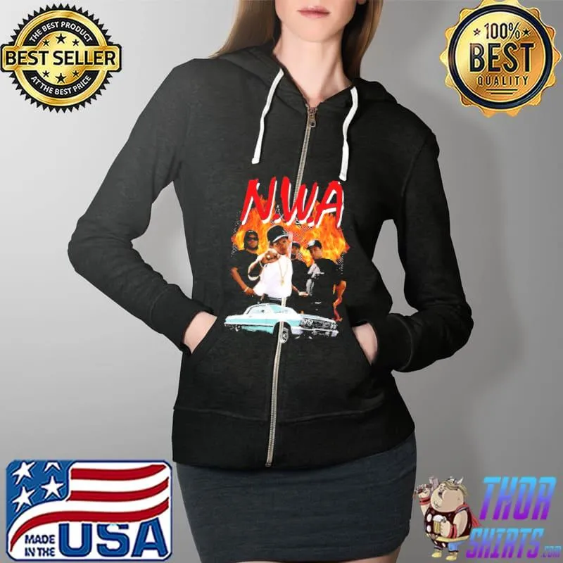 N.W.A Vintage Inspired Hip-Hop Bootleg Shirt Full Zip Hooded