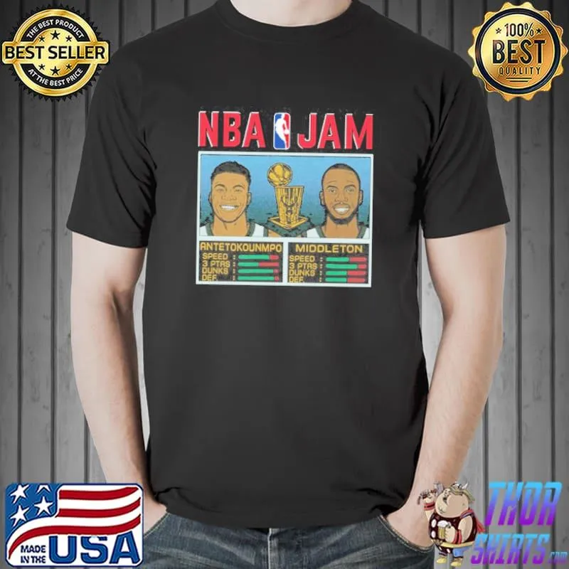 NBA JAM Bucks Champs Giannis And Middleton Shirt Unisex