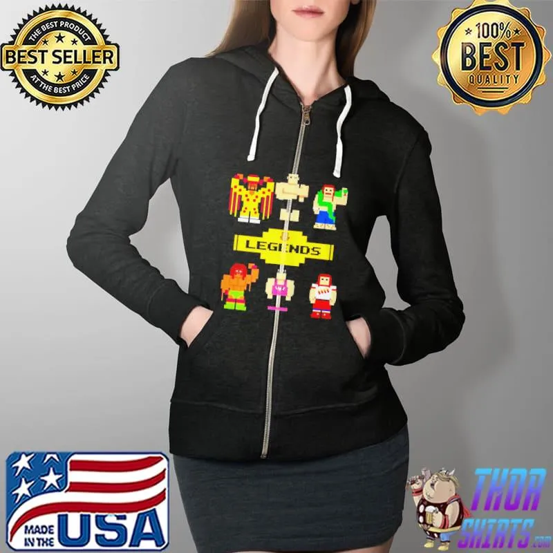 Nice 8bit wwe wrestling legends Full Zip Hooded