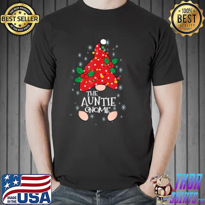 Nice Auntie Gnome Costume Family Matching Funny Christmas Pajama T Shirt Unisex