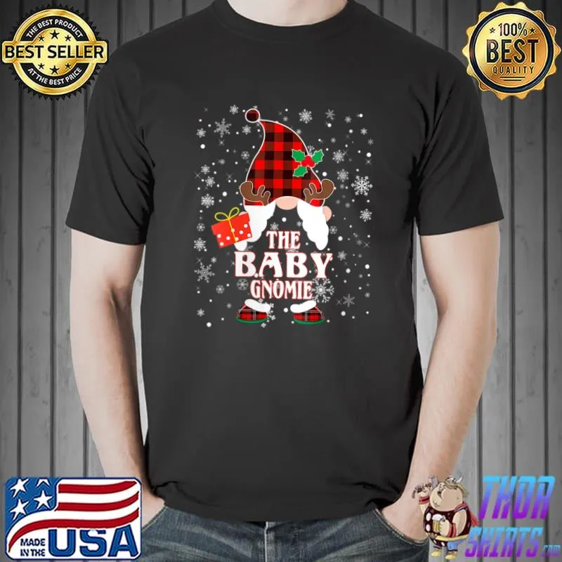 Nice baby Gnome Buffalo Plaid Matching Family Christmas Pajama T-Shirt Unisex