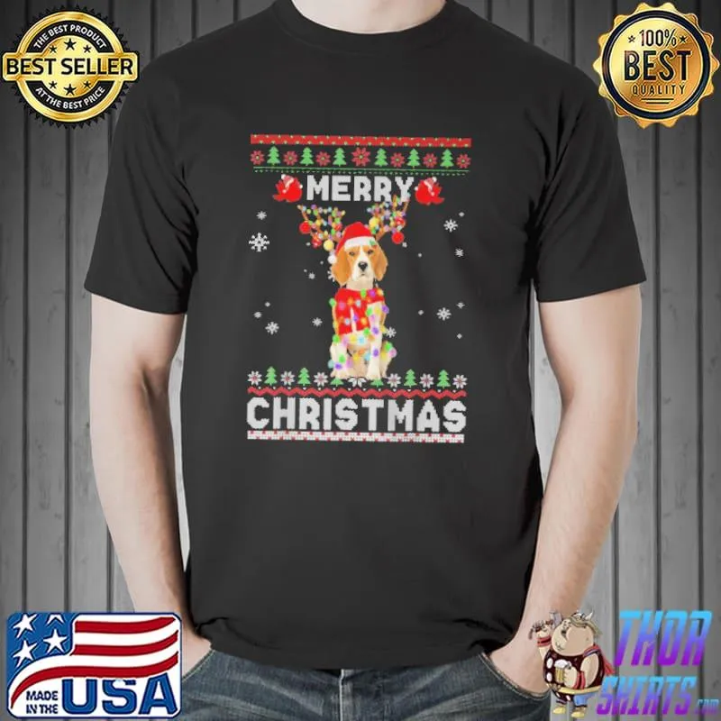 Nice Beagle christmas reindeer christmas lights pajama Unisex