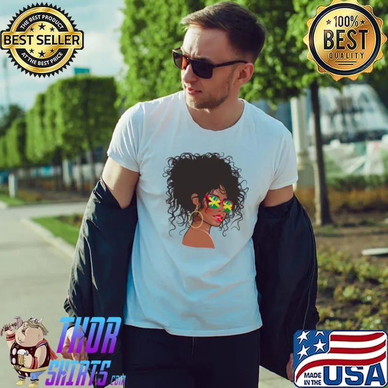 Nice Beautiful Black Girl Flag Glasses Unisex