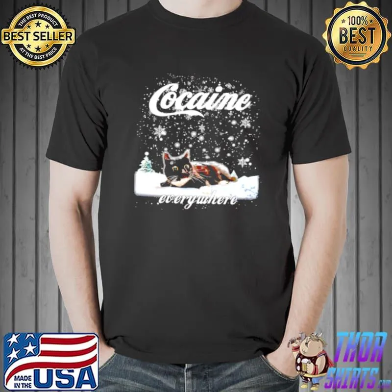 Nice Cat Cocaine Everywhere Snow Christmas Sweater Unisex