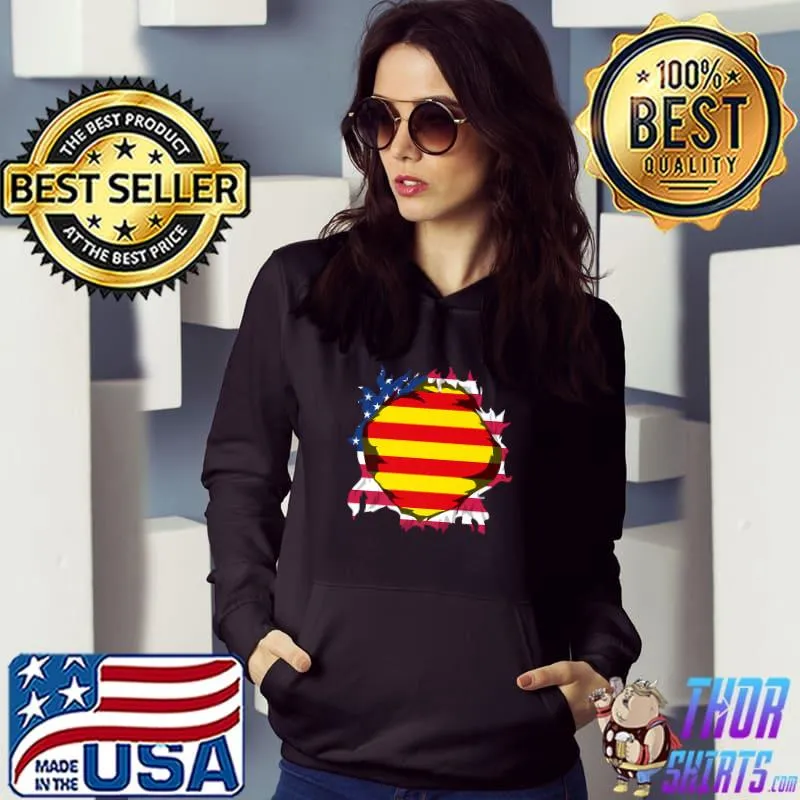 Nice catalunya American Flag Catalunya Flag Inside Torn American Premium T-Shirt