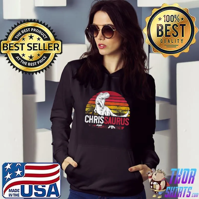 Nice Chris Saurus Personalized T Rex Name Christmas Gift Dinosaur T-Shirt