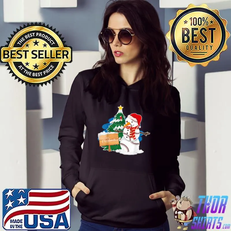 Nice Christmas Baseball Snowman Xmas Costume Pajama T Shirt