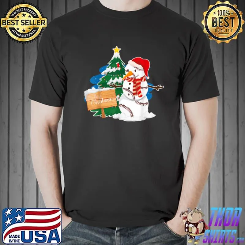 Nice Christmas Baseball Snowman Xmas Costume Pajama T Shirt Unisex