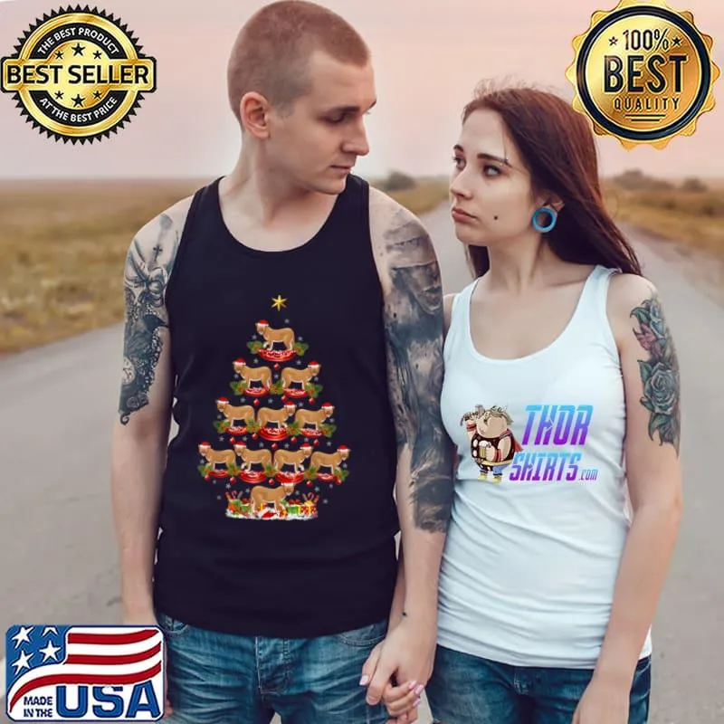 Nice cougar Animal Xmas Tree Lighting Cougar Christmas Tree T Shirt Tank Top