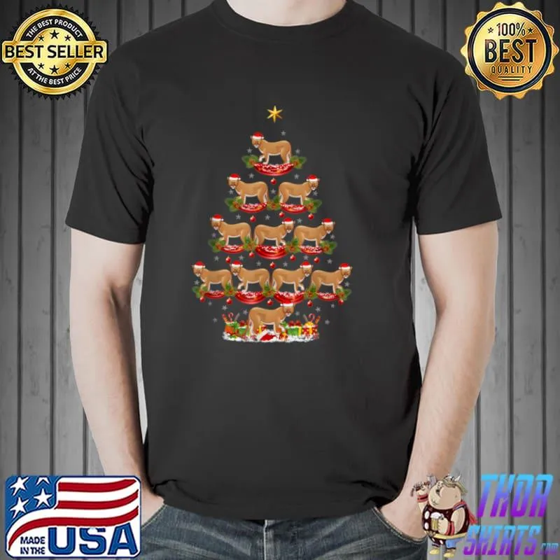 Nice cougar Animal Xmas Tree Lighting Cougar Christmas Tree T Shirt Unisex