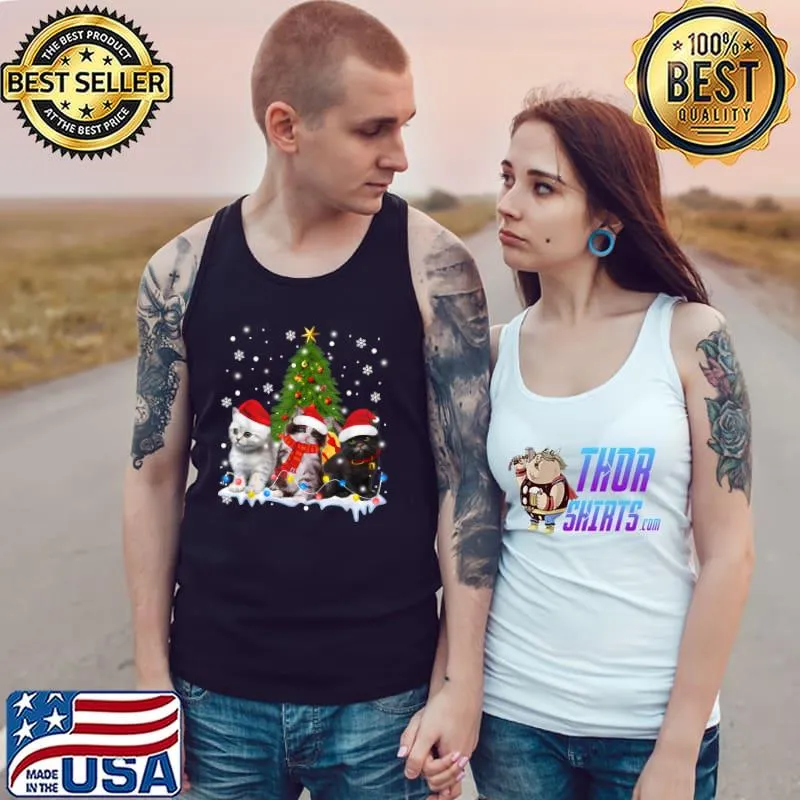 Nice Cute Cat Christmas Tree Ornament Decor Cat Lovers Owner Xmas T Shirt Tank Top