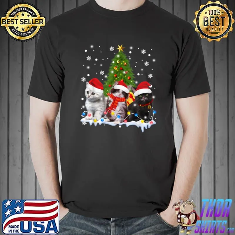 Nice Cute Cat Christmas Tree Ornament Decor Cat Lovers Owner Xmas T Shirt Unisex
