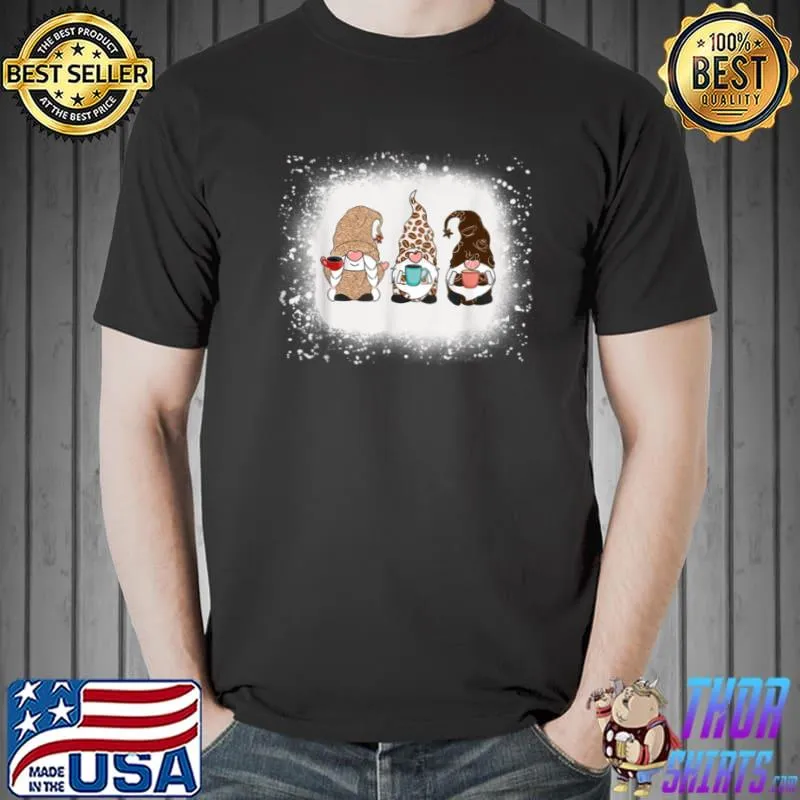 Nice Cute Gnomes Holding Coffee Drinking Caffeine Lovers Drinkers T Shirt Unisex