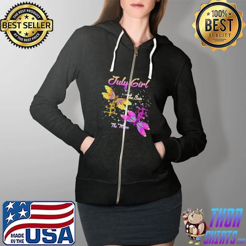 Nice Dragonfly July Girl The Sun The Moon Shirt Full Zip Hooded