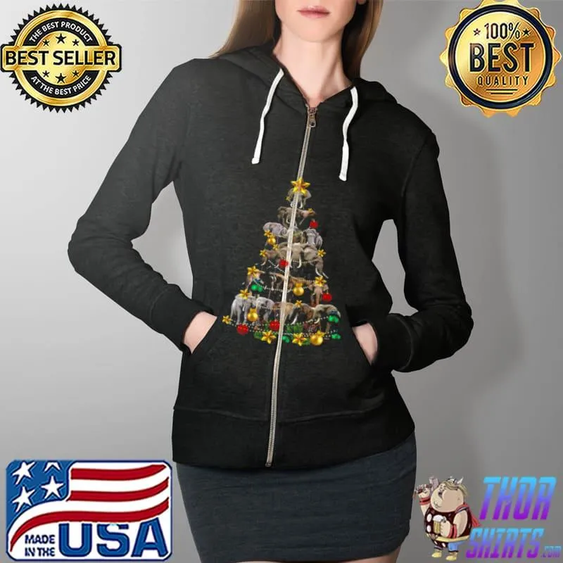 Nice Elephant Christmas Tree Shirt Full Zip Hooded