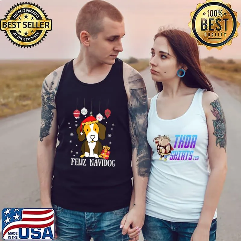 Nice feliz Navidog Funny Dog Pun Christmas Holiday T-Shirt Tank Top