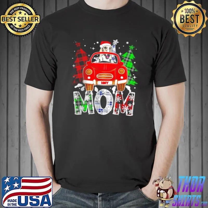 Nice Funny Borzoi Dog Mom Plaid Xmas Pajama Christmas Tree T Shirt