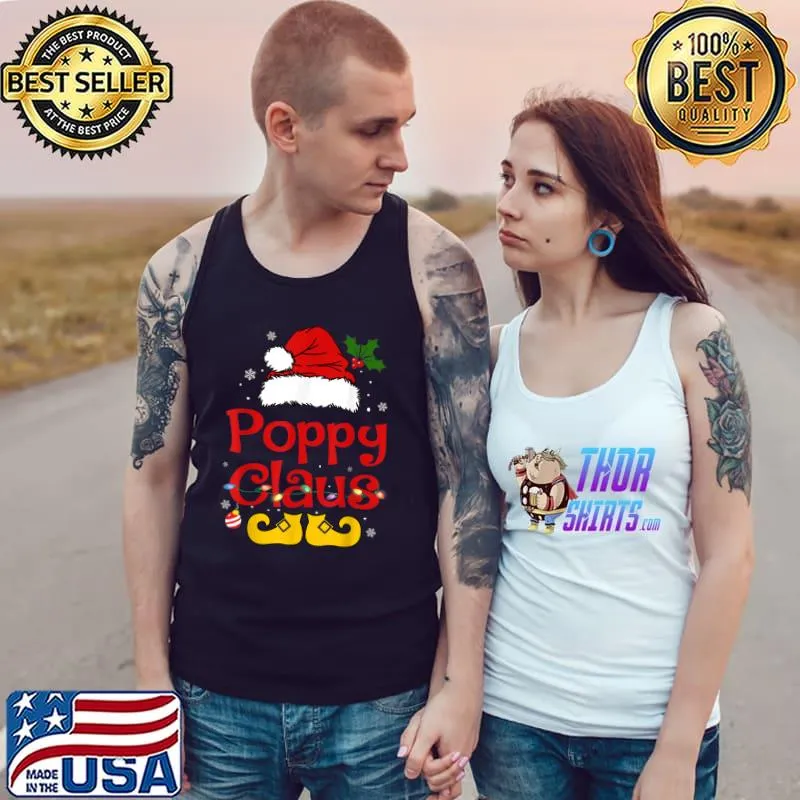 Nice Funny Santa Poppy Claus Christmas Matching Family T Shirt Tank Top