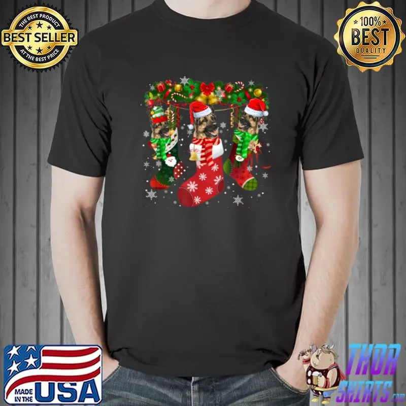 Nice german Shepherd Socks Christmas Funny Family Pajamas Xmas T Shirt Unisex