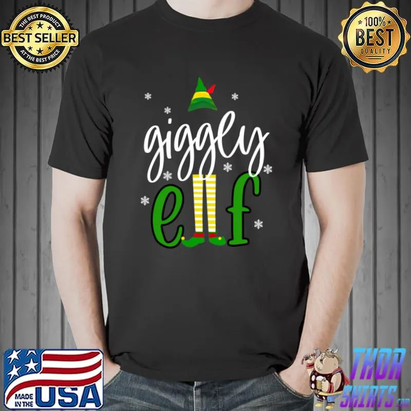 Nice giggly ELF Family Christmas Pajamas Matching Outfits T-Shirt Unisex